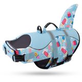 Colete Salva-vidas Para Cães Queenmore Shark Para Nadar, Sorvete Azul L