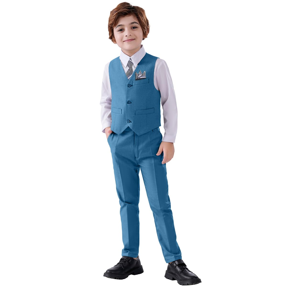 Suit Rescay De 5 Peças Para Meninos Com Colete, Calça E Gravata Tamanho 12