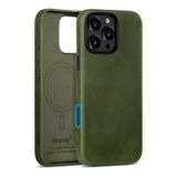 Capa De Couro Belemay Para Iphone 16 Pro Max Com Magsafe Verde Pinho