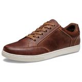 Tênis Jousen Amy904 Casual Leather Business Men, Vermelho, Marrom