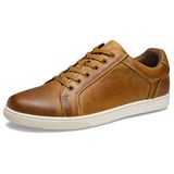 Tênis Jousen Amy902, Sapatos Casuais De Couro Para Homens, Amarelos (9)