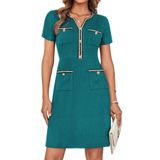 Vestido Grace Karin Feminino 2025, Verão, Decote Em V, Manga Curta
