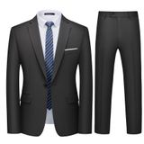 Conjunto De Roupas Masculino Wulful, 2 Peças, Slim Fit, One Button, Preto