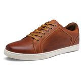 Tênis Jousen Amy902, Vermelho, Marrom, Couro, Sapatos Casuais Masculinos (11)