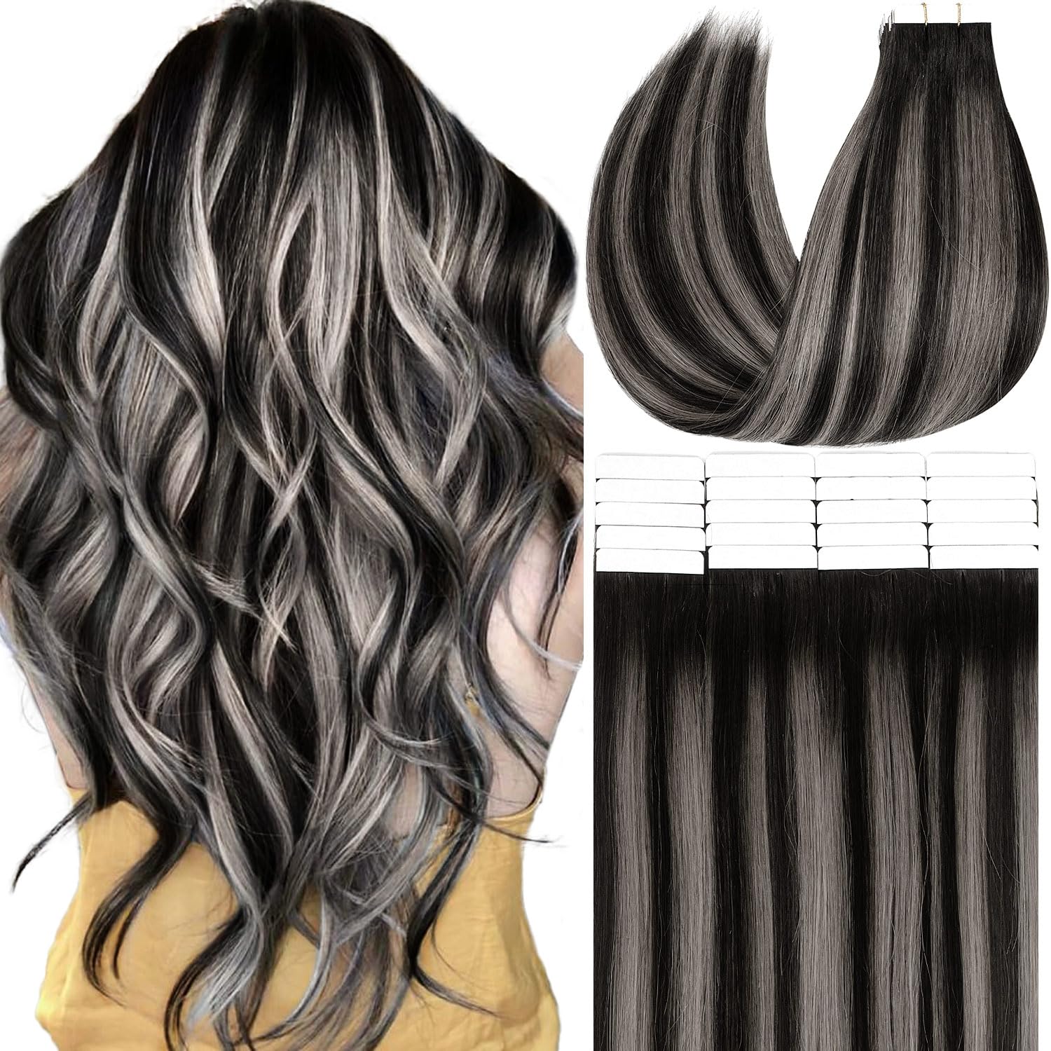 Extensões De Cabelo Anrosa Invisible Tape Real Human Hair 45cm