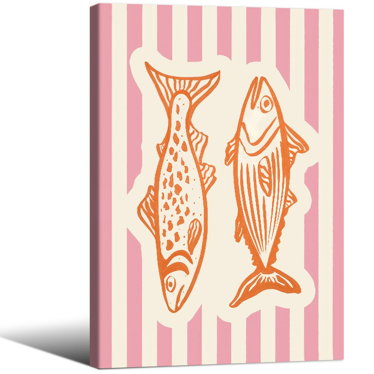 Arte De Parede Em Tela Fotn Vintage French Sardines 40x60cm Emoldurada