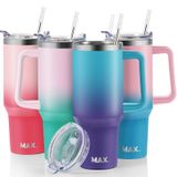 Copo Maxbase De 1,2 L Com Alça E Tampa De Palha Em Aço Inoxidável