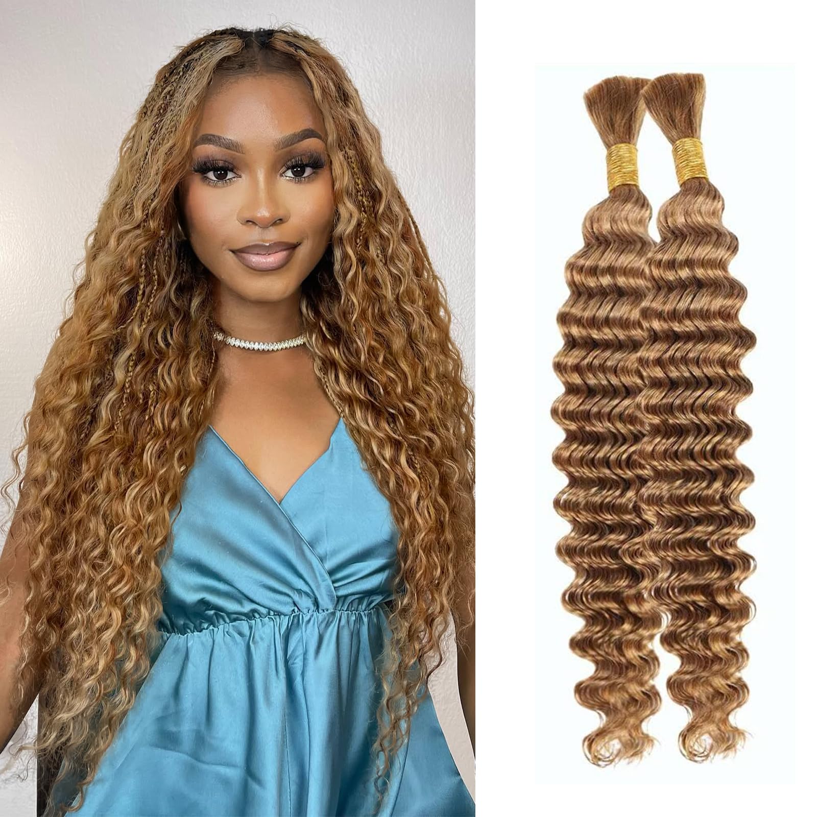 Human Braiding Hair Boopwine Blonde 24 Polegadas 110 G X 2 Pacotes
