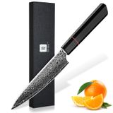 Faca Utilitária Tivoli Damascus Vg10 Em Aço De Alto Carbono 17cm