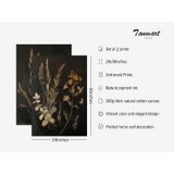 Decoração De Arte De Parede Tanmart Vintage Floral Canvas 60x90cm Conjunto De 2