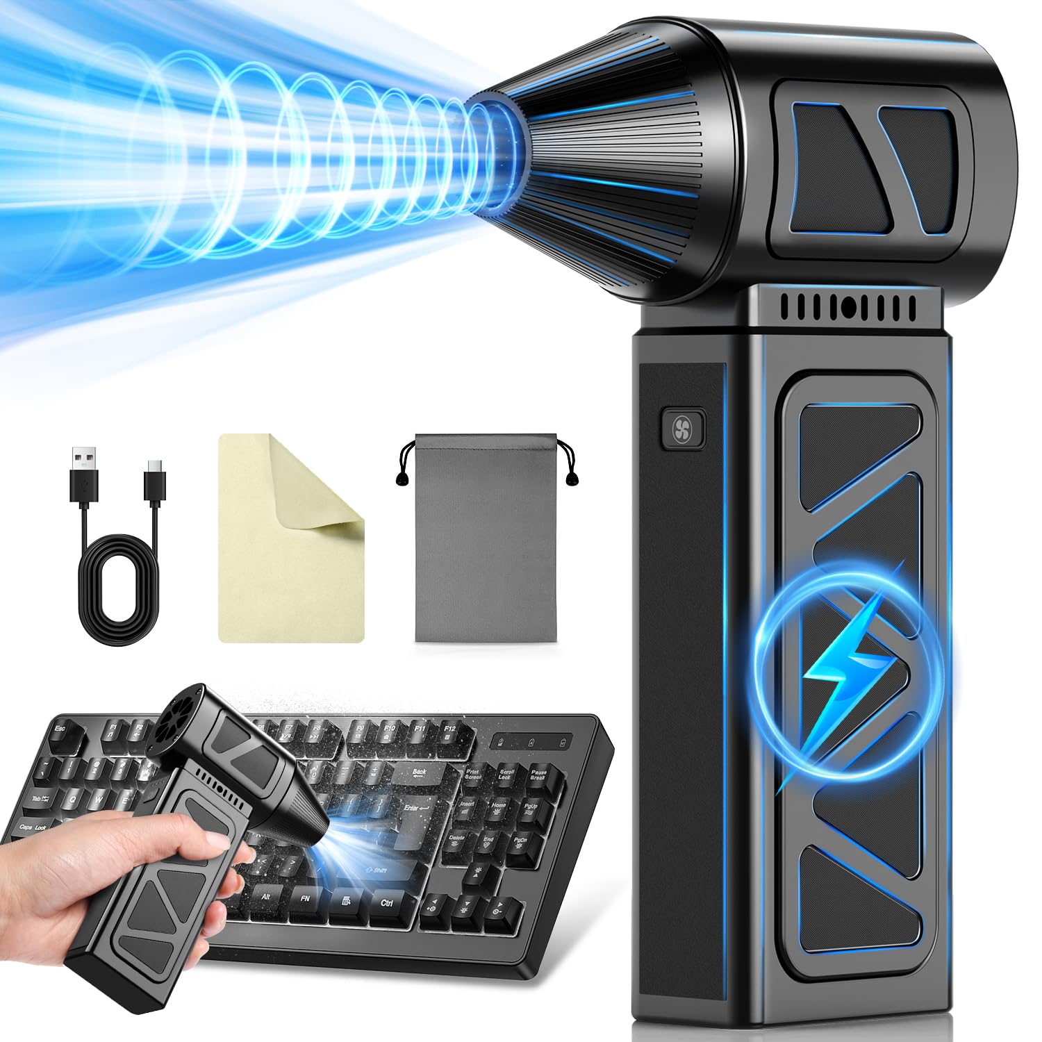 Ventilador De Ar Elétrico Duster Hingso 360000rpm