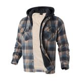 Jaqueta Gary Com Heavy Thick Flannel Xadrez Sherpa Fleece Masculina