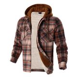 Jaqueta Gary Com Heavy Thick Flannel Xadrez Sherpa Fleece Masculina