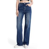 Jeans Sevego Femininos Retos De Cintura Média Elástica Azul Gg