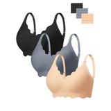 Sutiãs Sem Fio Angelhood Ultimate Comfort Bralette, Pacote Com 3