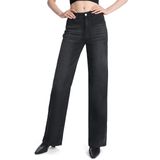 Jeans Sevego Femininos, Retos, De Cintura Média, Elásticos, Pretos