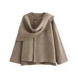Casaco De Cachecol Peacoat Kissonic Feminino De Tamanho Grande, Cáqui Claro