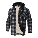Jaqueta Gary Com Heavy Thick Flannel Xadrez Sherpa Fleece Masculina