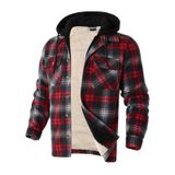 Jaqueta Gary Com Heavy Thick Flannel Xadrez Sherpa Fleece Masculina