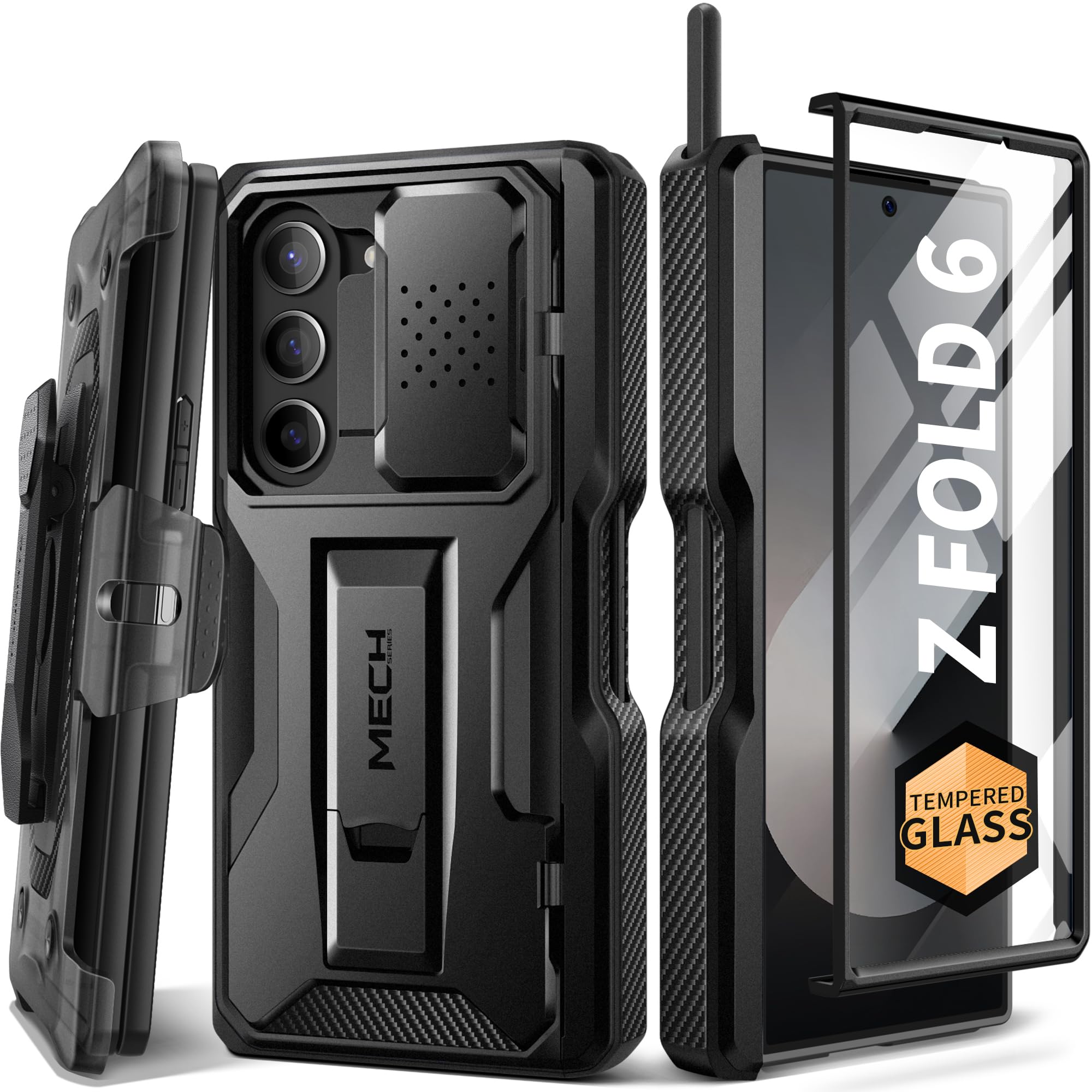 Capa Tongate Para Samsung Galaxy Z Fold 6 Com Slot S Pen Preta