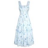 Vestido De Verão Scarlet Darkness Sem Mangas Com Bolsos Azul Claro