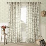 Cortinas Twopanels Twopanels Sage Green Floral Linen 260x260cm Filtro De Luz