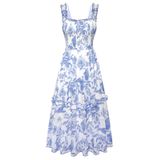 Vestido Feminino Scarlet Darkness Summer Com Estampa Floral De Gola Quadrada