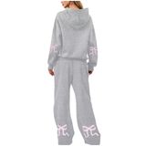 Moletom Feminino Outfit Livtany De 2 Peças Com Capuz E Mistura De Algodão