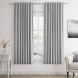 Cortinas Guken Light Grey Linen Blackout 160 Cm De Comprimento 2 Painéis
