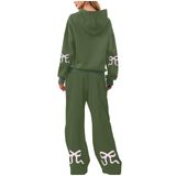 Moletom Feminino Outfit Livtany De 2 Peças Com Capuz E Mistura De Algodão