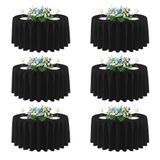 Toalha De Mesa Sancua Redonda 120 Cm De Poliéster Preto (pacote Com 6)