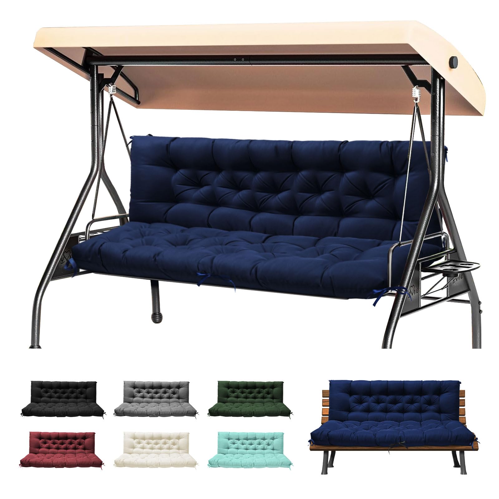 Almofadas Porch Swing Dangoogy Waterproof Replacement Navy
