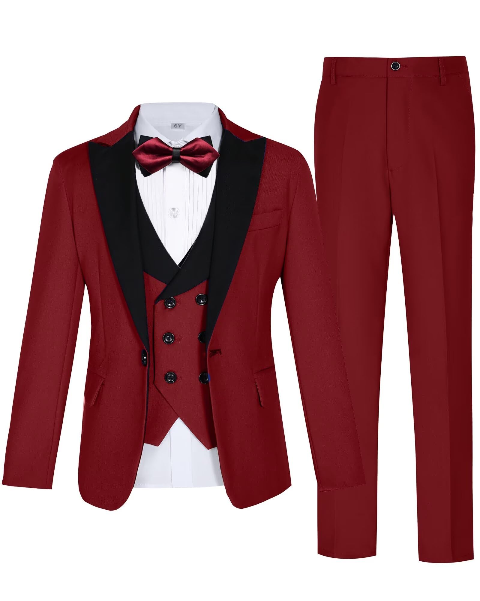 Suit Keywants Para Meninos, Tamanho 10, 5 Peças, Slim Fit, Bordô