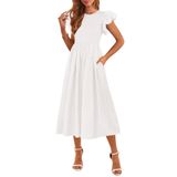 Vestido De Verão Cflonge Feminino De Manga Curta De Primavera De Manga Curta 2025