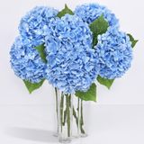 Flores Artificiais Yastouay Real Touch Hydrangea Blue X6