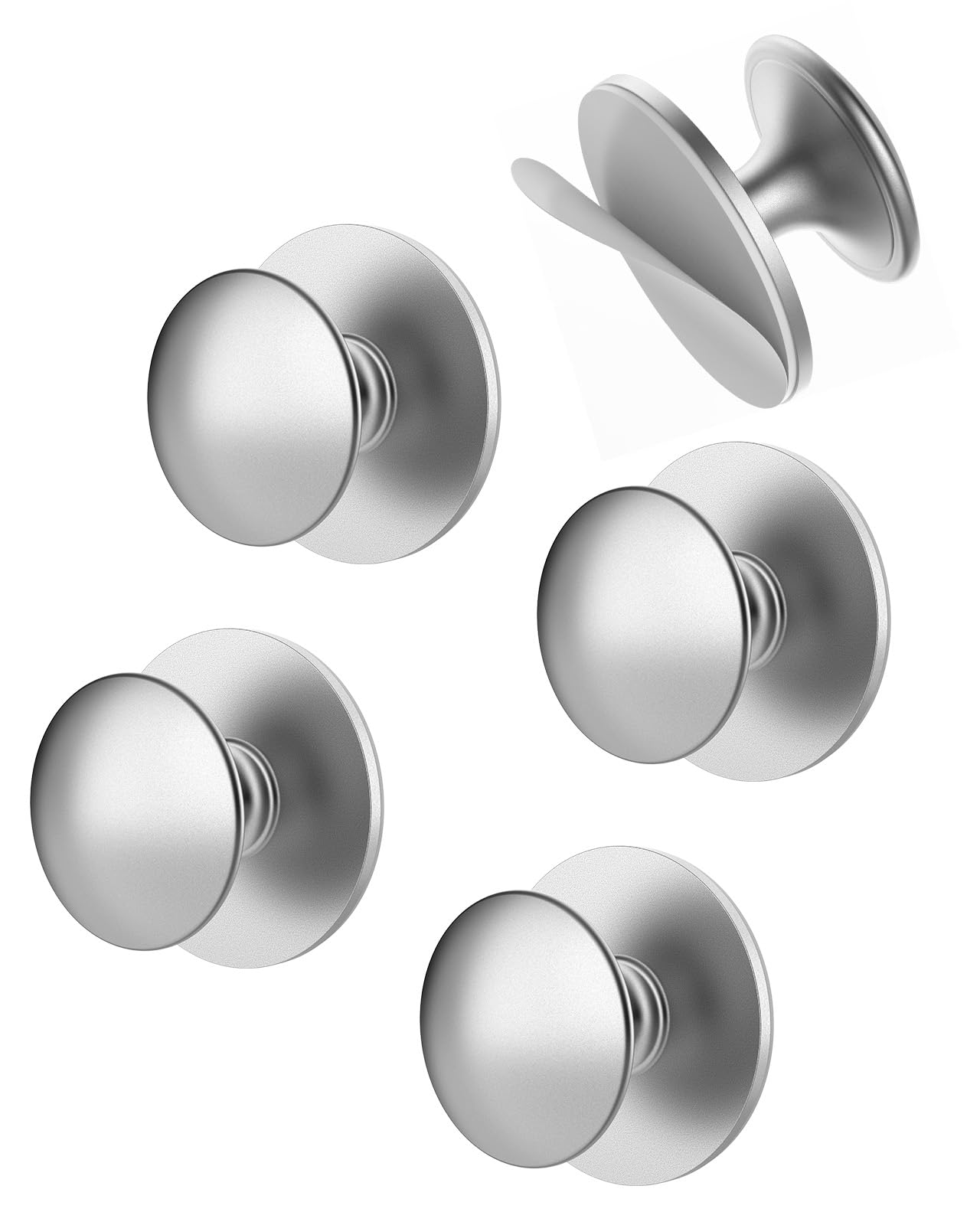Knobs De Gabinete Mebantoo Silver Self-adhesive, Pacote Com 40