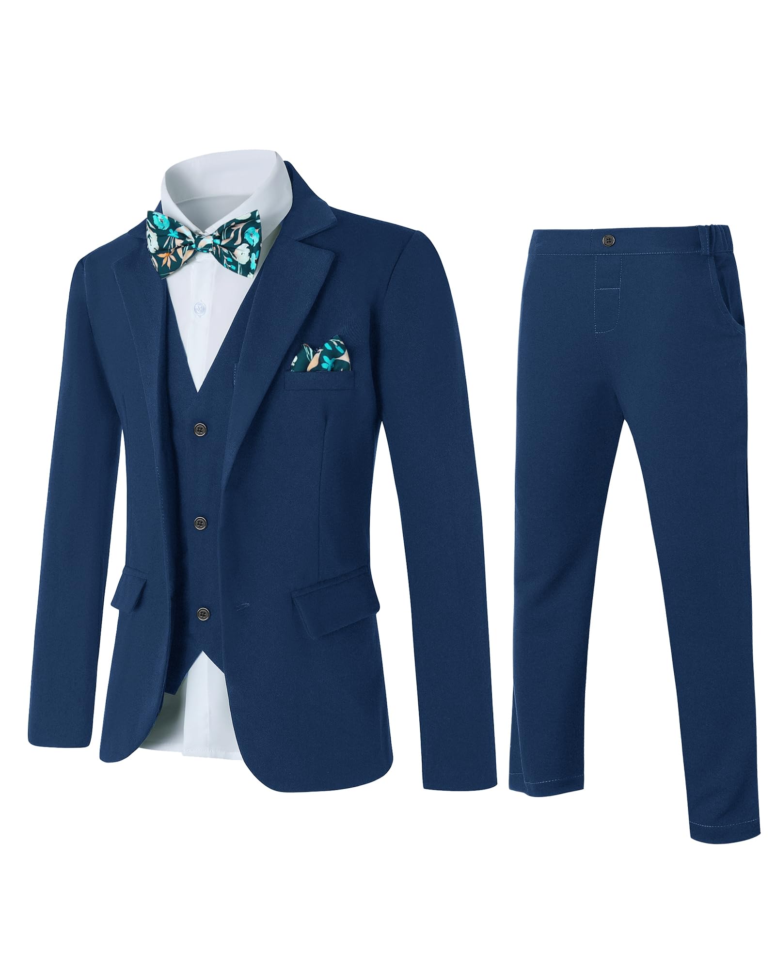 Terno De Casamento Masculino Disaur Blue, 6 Peças, Jaqueta, Colete