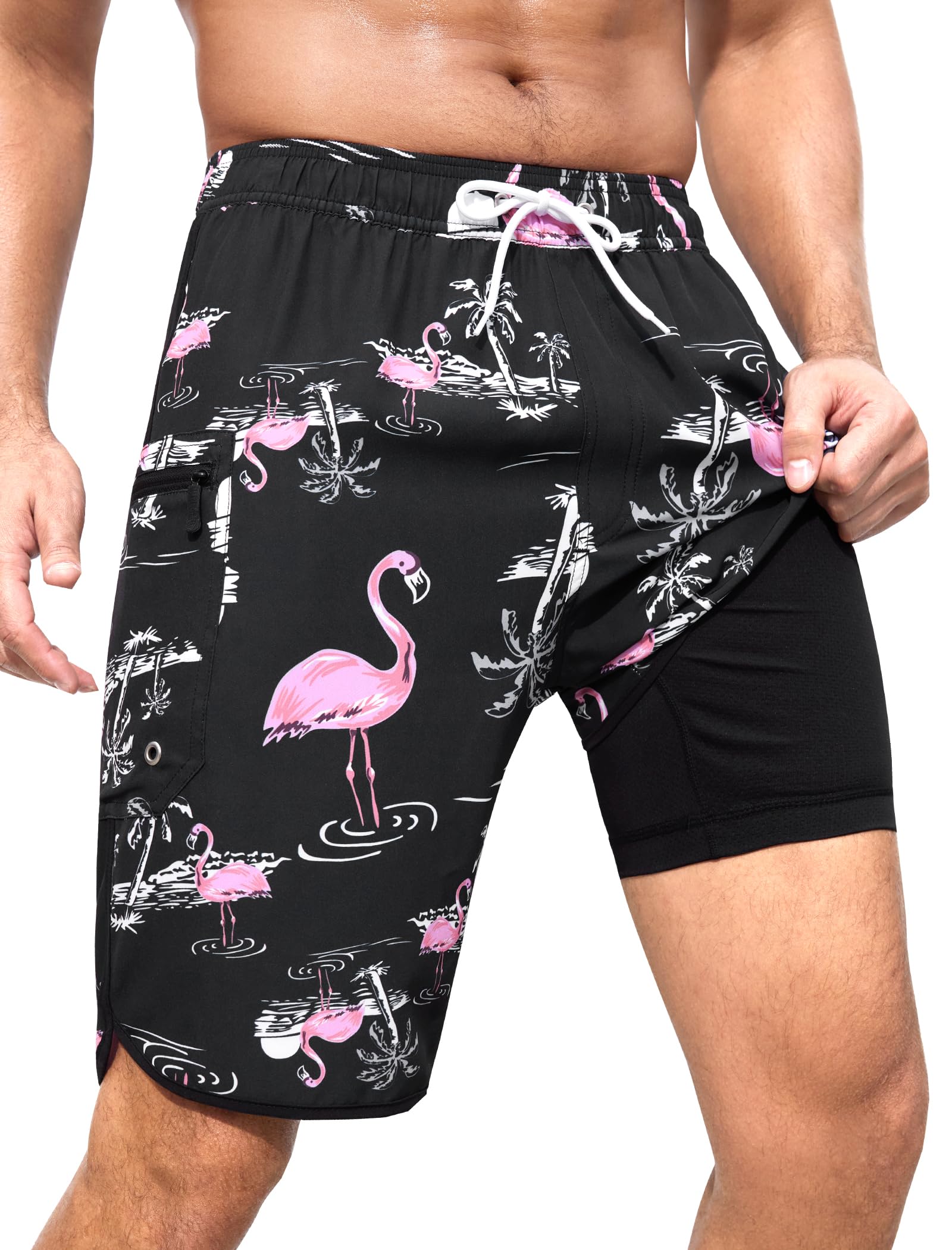 Calções De Natação Silkworld Quick Dry Swim Shorts 2 Em 1 Masculinos