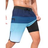 Calções De Banho Masculinos Silkworld Quick Dry Com Bolsos Com Zíper Azuis