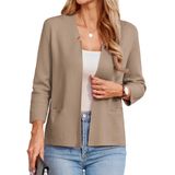 Casaco De Lã Grace Karin Feminino De Manga 3/4 Tricotado M Cáqui