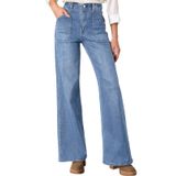 Jeans Astylish Ashleigh Blue, De Cintura Alta, Folgados Para Mulheres