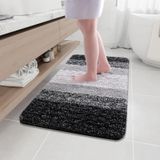 Tapete De Banheiro Arotive Microfiber Shaggy Absorvente 40x60cm Preto