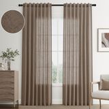 Cortinas Joywell Linho Castanho Claro 213x213cm 2 Painéis