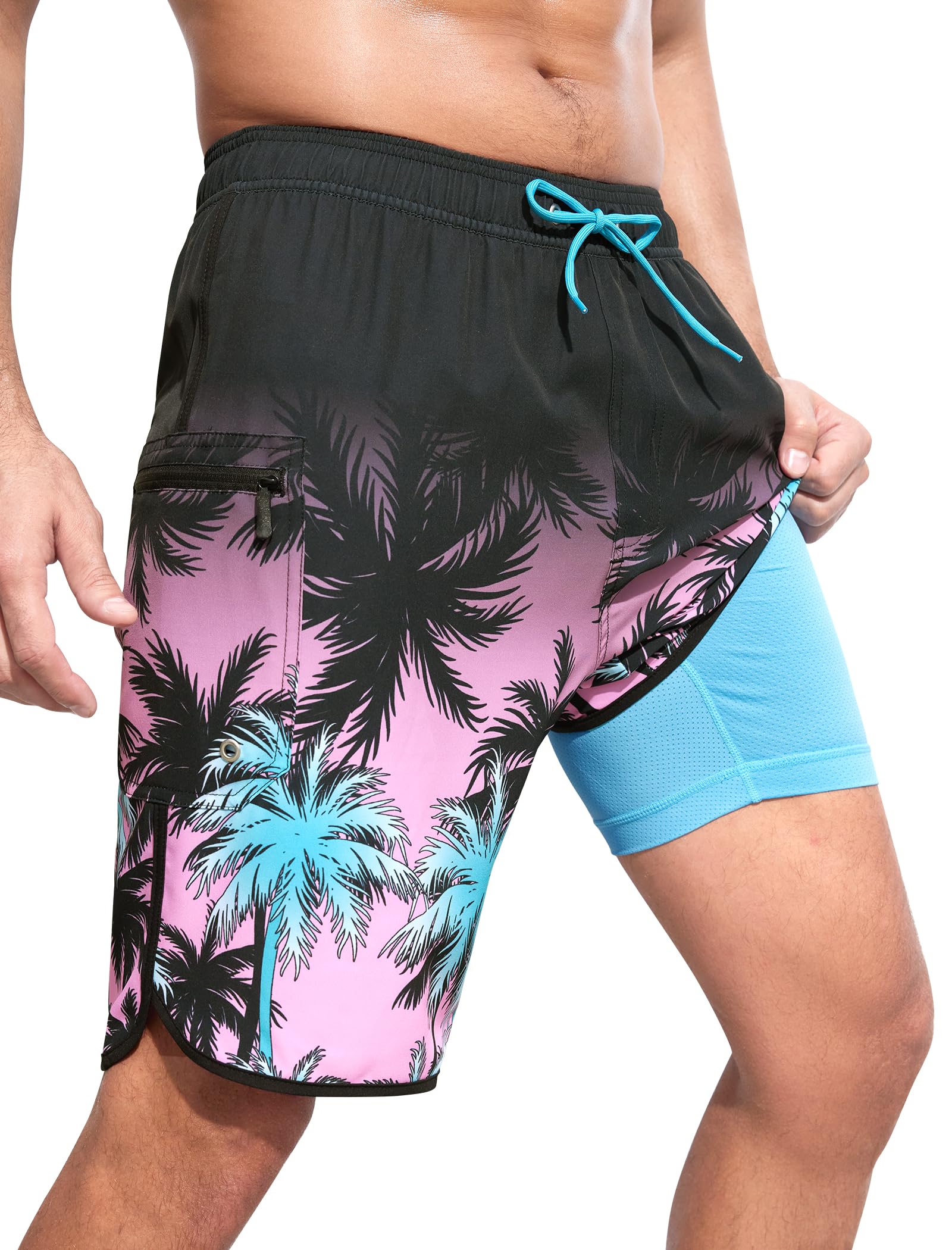 Shorts De Natação Silkworld Masculinos Quick Dry Com Bolsos Com Zíper