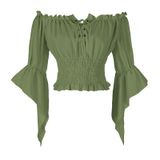 Blusa Mingyuezai Renaissance Peasant Off Shoulder 3gg Feminina