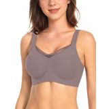 Sutiã Feminino Vinjact, Renda Em V, Sem Costura, Cinza, 3gg