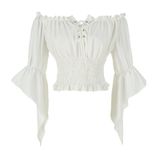 Blusa Mingyuezai Renaissance Peasant Off Shoulder 3gg Feminina