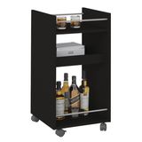 Carrinho Bar 3 Prateleiras E Rodizios 74x40 Cm 3275 Preto Arly