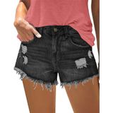 Shorts Onlypuff Junior Black Denim, Jeans Rasgados Para Meninas