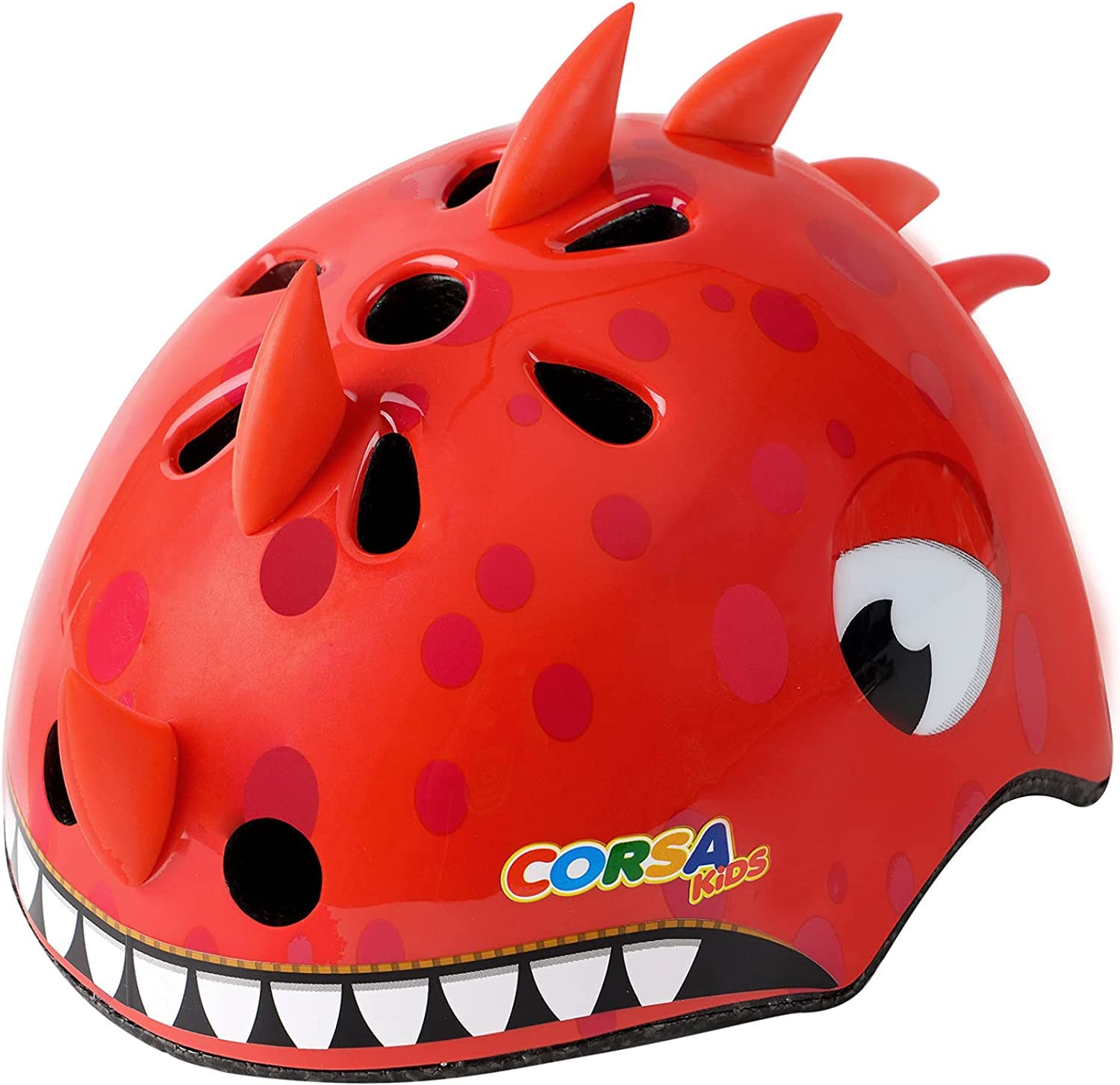 Capacete De Bicicleta Anharluka Infant Toddler Adjustable Red Dinosaur